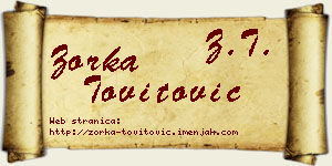 Zorka Tovitović vizit kartica